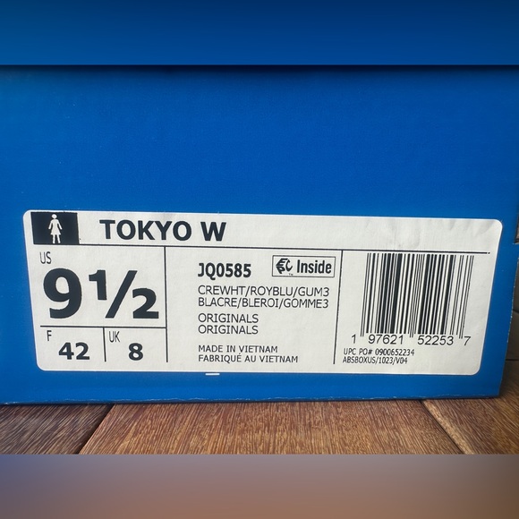 adidas Tokyo Women’s White Sneakers with Blue & Red Stripes main image 2